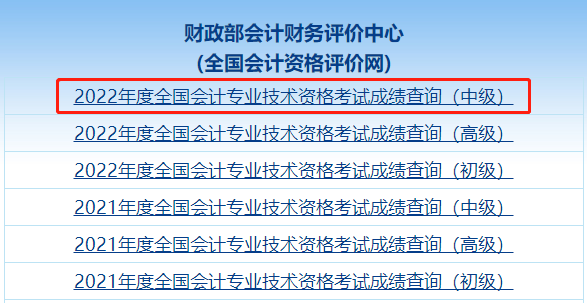 2022年中級會計職稱考試成績查詢流程及常見問題解答