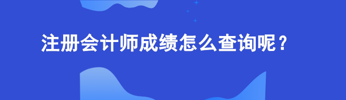 注冊會計師成績怎么查詢呢？
