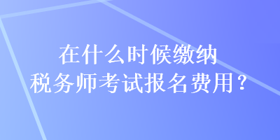 在什么時(shí)候繳納稅務(wù)師考試報(bào)名費(fèi)用？