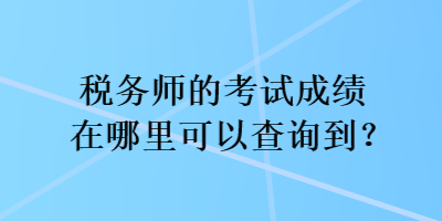 稅務(wù)師的考試成績在哪里可以查詢到？
