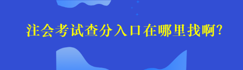 注會考試查分入口在哪里找??？