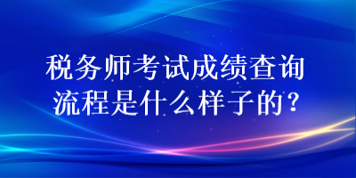 稅務(wù)師考試成績(jī)查詢(xún)流程是什么樣子的？