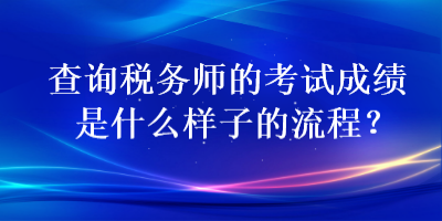 查詢稅務(wù)師的考試成績(jī)是什么樣子的流程？