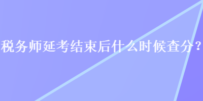 稅務師延考結束后什么時候查分？