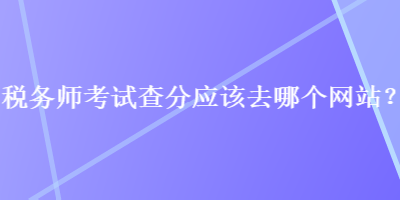 稅務師考試查分應該去哪個網站？