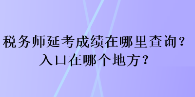 稅務(wù)師延考成績在哪里查詢？入口在哪個(gè)地方？