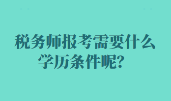 稅務師報考需要什么學歷條件呢？