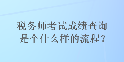 稅務(wù)師考試成績查詢是個什么樣的流程？