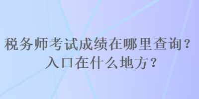 稅務師考試成績在哪里查詢？入口在什么地方？