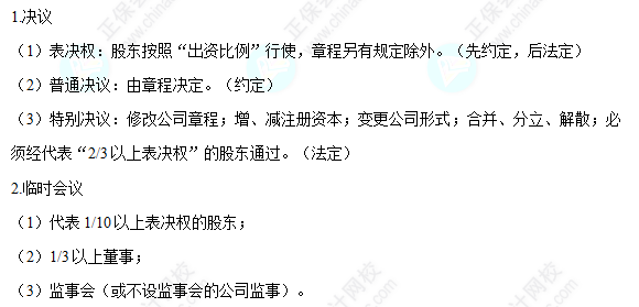 每天一個經濟法必看知識點&練習題——股東會