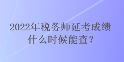 2022年稅務(wù)師延考成績什么時候能查？
