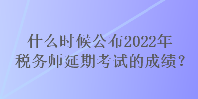 什么時(shí)候公布2022年稅務(wù)師延期考試的成績？