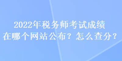 2022年稅務師考試成績在哪個網站公布？怎么查分？