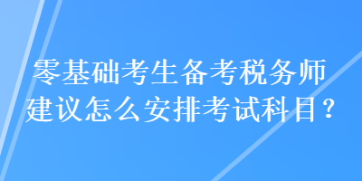 零基礎考生備考稅務師建議怎么安排考試科目？