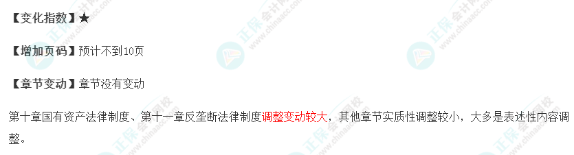 2023年注冊會計師《經濟法》教材變動對比!