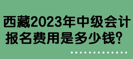 西藏2023年中級會計報名費用是多少錢？
