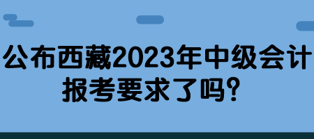 公布西藏2023年中級會計報考要求了嗎？