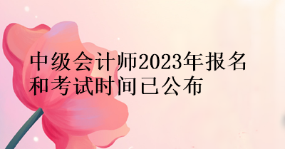 中級會計(jì)師2023年報(bào)名和考試時間