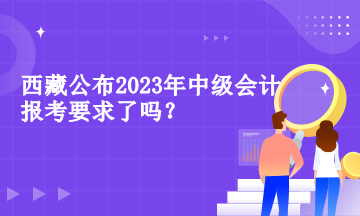 西藏公布2023年中級會計報考要求了嗎？