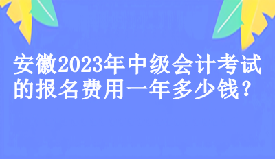 安徽2023年中級會計考試的報名費用一年多少錢？