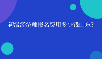 初級(jí)經(jīng)濟(jì)師報(bào)名費(fèi)用多少錢山東？