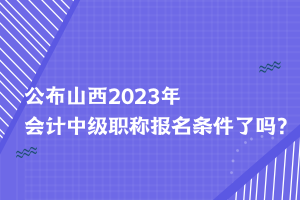 公布山西2023年會(huì)計(jì)中級職稱報(bào)名條件了嗎？