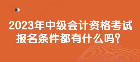 2023年中級(jí)會(huì)計(jì)資格考試報(bào)名條件都有什么嗎？