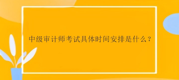 中級審計師考試具體時間安排是什么？
