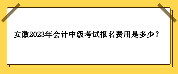 安徽2023年會(huì)計(jì)中級(jí)考試報(bào)名費(fèi)用是多少？