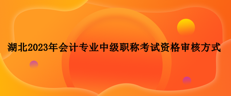 湖北2023年會計專業中級職稱考試資格審核方式？