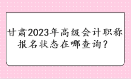 甘肅2023年高級會計職稱報名狀態在哪查詢？