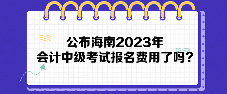 公布海南2023年會計中級考試報名費用了嗎？
