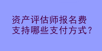 資產評估師報名費支持哪些支付方式？