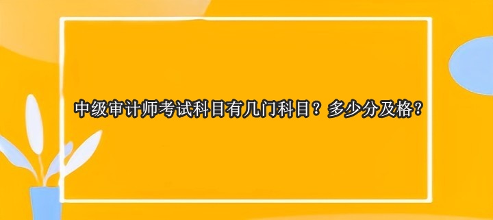 中級審計師考試科目有幾門科目？多少分及格？
