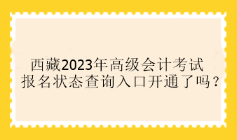 西藏2023年高級會計考試報名狀態查詢入口開通了嗎？