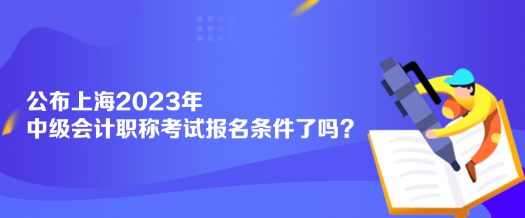 公布上海2023年中級(jí)會(huì)計(jì)職稱考試報(bào)名條件了嗎？