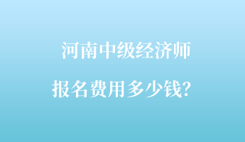 河南中級經濟師報名費用多少錢？