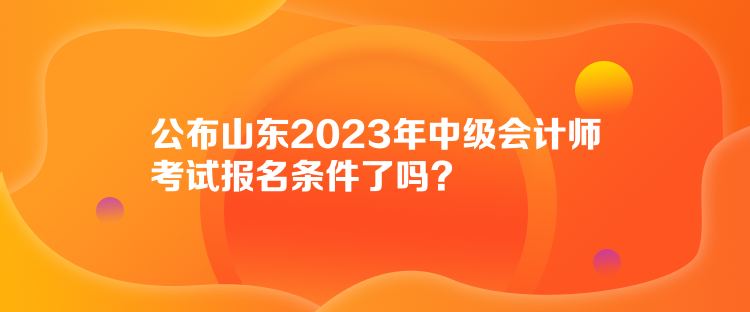 公布山東2023年中級會計師考試報名條件了嗎？