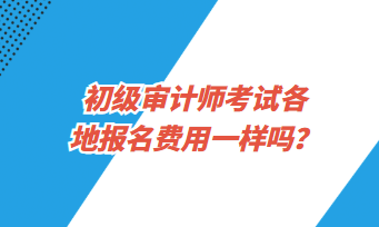 初級(jí)審計(jì)師考試各地報(bào)名費(fèi)用一樣嗎？