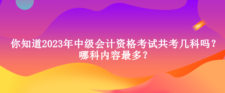 你知道2023年中級(jí)會(huì)計(jì)資格考試共考幾科嗎？哪科內(nèi)容最多？