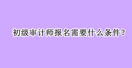初級審計師報名需要什么條件？