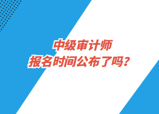 中級審計師報名時間公布了嗎？