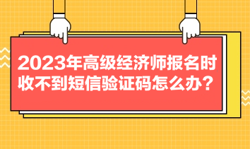 2023年高級經濟師報名時收不到短信驗證碼怎么辦？