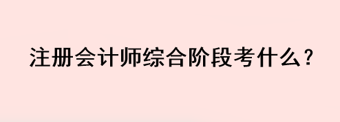 注冊會(huì)計(jì)師綜合階段考什么？