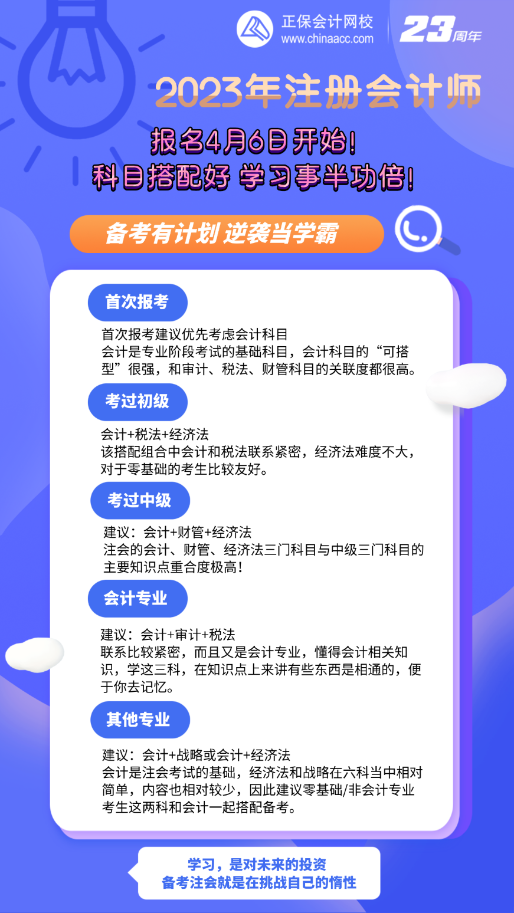 還沒決定報考哪科？注會報名4月6日開始 科目搭配攻略！速看>