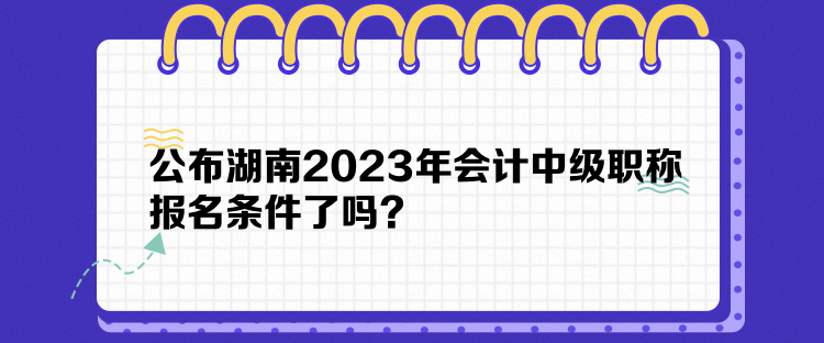 公布湖南2023年會計中級職稱報名條件了嗎？