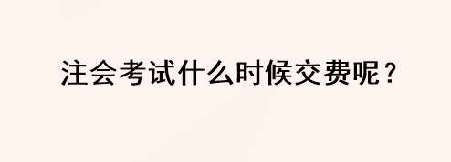 注會考試什么時候交費呢？