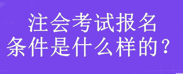 注會考試報名條件是什么樣的？