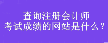 查詢注冊會計師考試成績的網站是什么？
