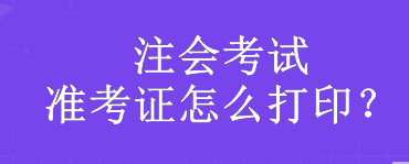 注會考試準(zhǔn)考證怎么打印？